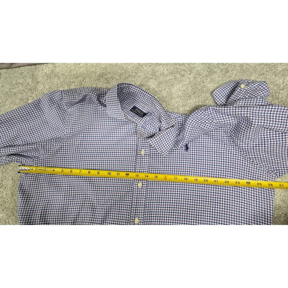 Polo Ralph Lauren Purple Gingham Check Long Sleeve Button Down Shirt Men's XL